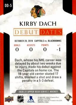 2020-21 Upper Deck - Debut Dates #DD-5 Kirby Dach Back