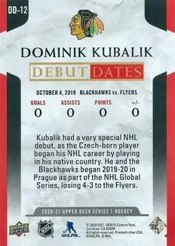 2020-21 Upper Deck - Debut Dates #DD-12 Dominik Kubalik Back