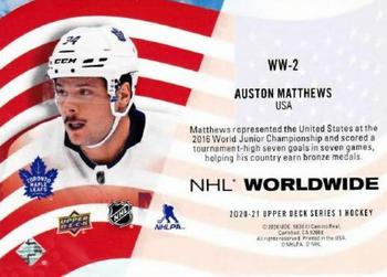 2020-21 Upper Deck - NHL Worldwide #WW-2 Auston Matthews Back