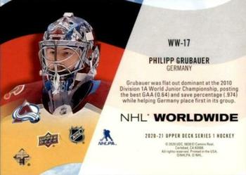 2020-21 Upper Deck - NHL Worldwide #WW-17 Philipp Grubauer Back