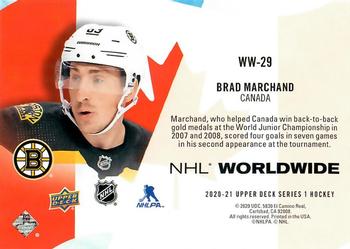 2020-21 Upper Deck - NHL Worldwide #WW-29 Brad Marchand Back