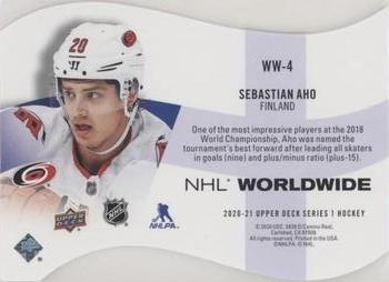 2020-21 Upper Deck - NHL Worldwide Die Cuts #WW-4 Sebastian Aho Back