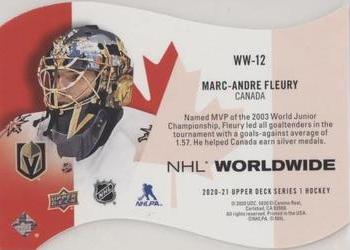 2020-21 Upper Deck - NHL Worldwide Die Cuts #WW-12 Marc-Andre Fleury Back