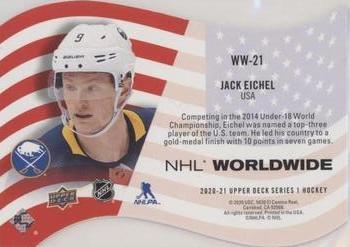 2020-21 Upper Deck - NHL Worldwide Die Cuts #WW-21 Jack Eichel Back