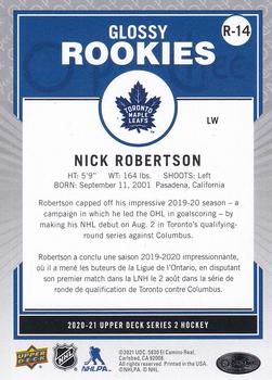 2020-21 Upper Deck - O-Pee-Chee Glossy Rookies #R-14 Nick Robertson Back
