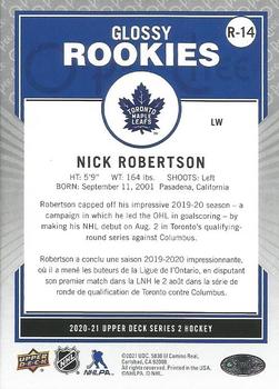 2020-21 Upper Deck - O-Pee-Chee Glossy Rookies Bronze #R-14 Nick Robertson Back