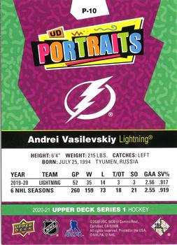 2020-21 Upper Deck - UD Portraits #P-10 Andrei Vasilevskiy Back