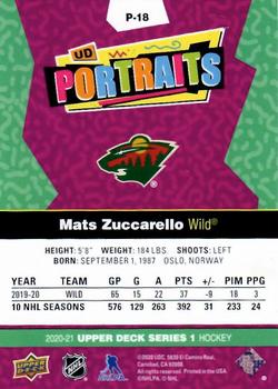 2020-21 Upper Deck - UD Portraits #P-18 Mats Zuccarello Back