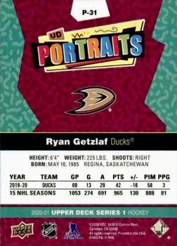 2020-21 Upper Deck - UD Portraits #P-31 Ryan Getzlaf Back