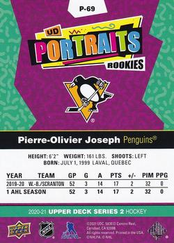 2020-21 Upper Deck - UD Portraits #P-69 Pierre-Olivier Joseph Back