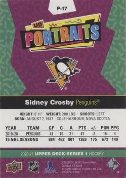 2020-21 Upper Deck - UD Portraits Gold #P-17 Sidney Crosby Back