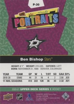 2020-21 Upper Deck - UD Portraits Gold #P-30 Ben Bishop Back