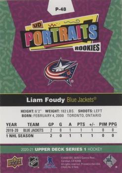 2020-21 Upper Deck - UD Portraits Gold #P-48 Liam Foudy Back