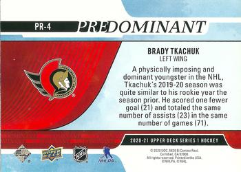 2020-21 Upper Deck - Predominant #PR-4 Brady Tkachuk Back