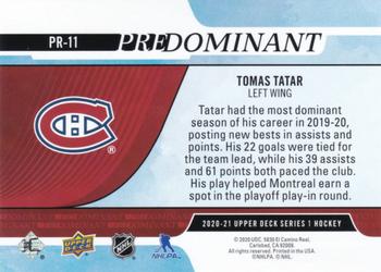 2020-21 Upper Deck - Predominant #PR-11 Tomas Tatar Back