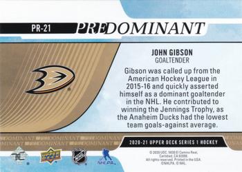 2020-21 Upper Deck - Predominant #PR-21 John Gibson Back