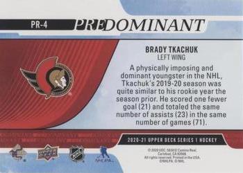 2020-21 Upper Deck - Predominant Gold #PR-4 Brady Tkachuk Back
