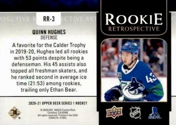2020-21 Upper Deck - Rookie Retrospective #RR-3 Quinn Hughes Back