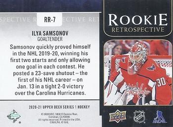 2020-21 Upper Deck - Rookie Retrospective #RR-7 Ilya Samsonov Back