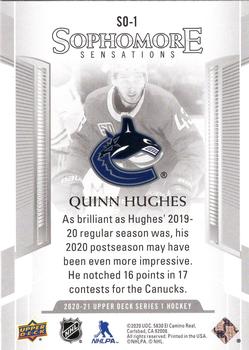 2020-21 Upper Deck - Sophomore Sensations #SO-1 Quinn Hughes Back