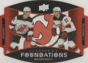 2020-21 Upper Deck - Clear Cut Foundations Duos #CCF-HH Jack Hughes / Nico Hischier Front