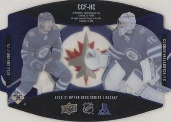 2020-21 Upper Deck - Clear Cut Foundations Duos #CCF-HC Connor Hellebuyck / Kyle Connor Back