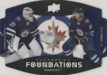 2020-21 Upper Deck - Clear Cut Foundations Duos #CCF-HC Connor Hellebuyck / Kyle Connor Front