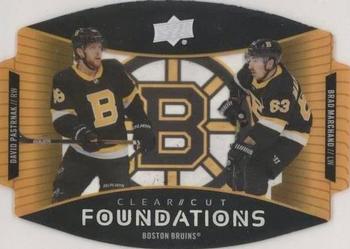 2020-21 Upper Deck - Clear Cut Foundations Duos #CCF-MP David Pastrnak / Brad Marchand Front