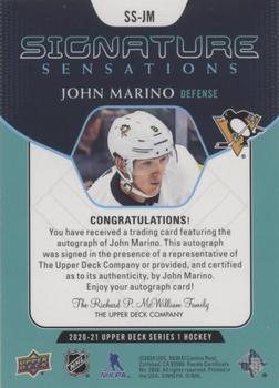 2020-21 Upper Deck - Signature Sensations #SS-JM John Marino Back