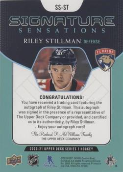 2020-21 Upper Deck - Signature Sensations #SS-ST Riley Stillman Back