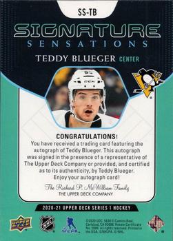 2020-21 Upper Deck - Signature Sensations #SS-TB Teddy Blueger Back