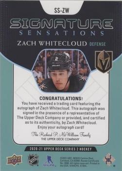 2020-21 Upper Deck - Signature Sensations #SS-ZW Zach Whitecloud Back