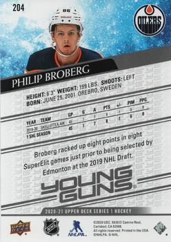 2020-21 Upper Deck - Young Guns Jumbo #204 Philip Broberg Back