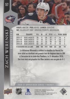 2020-21 Upper Deck - French #57 Zach Werenski Back