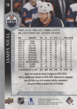 2020-21 Upper Deck - French #74 James Neal Back