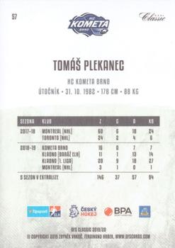 2019-20 OFS Classic #57 Tomas Plekanec Back
