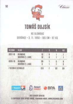 2019-20 OFS Classic #92 Tomas Dujsik Back