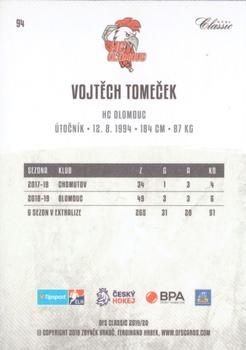 2019-20 OFS Classic #94 Vojtech Tomecek Back