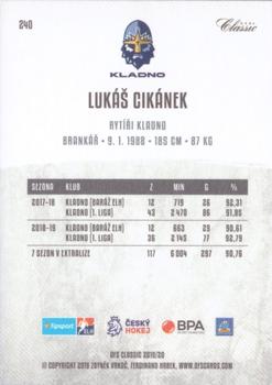 2019-20 OFS Classic #240 Lukas Cikanek Back