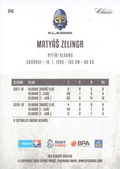 2019-20 OFS Classic #246 Matyas Zelingr Back