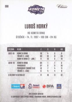 2019-20 OFS Classic #268 Lubos Horky Back