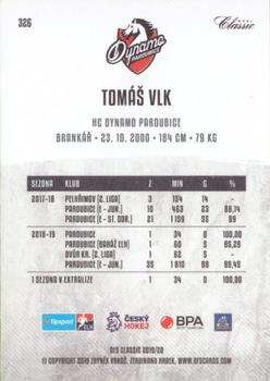 2019-20 OFS Classic #326 Tomas Vlk Back