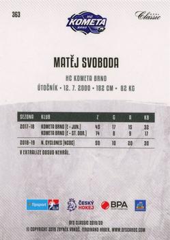 2019-20 OFS Classic #363 Matej Svoboda Back