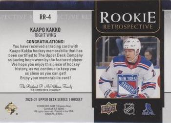 2020-21 Upper Deck - Rookie Retrospective Patch #RR-4 Kaapo Kakko Back