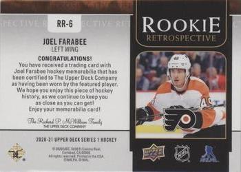 2020-21 Upper Deck - Rookie Retrospective Patch #RR-6 Joel Farabee Back