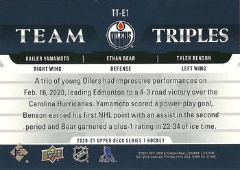 2020-21 Upper Deck - Team Triples #TT-E1 Kailer Yamamoto / Ethan Bear / Tyler Benson Back