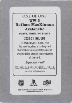 2020-21 Upper Deck - NHL Worldwide Printing Plates Black #WW-3 Nathan MacKinnon Back
