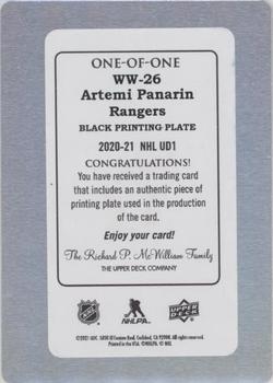 2020-21 Upper Deck - NHL Worldwide Printing Plates Black #WW-26 Artemi Panarin Back