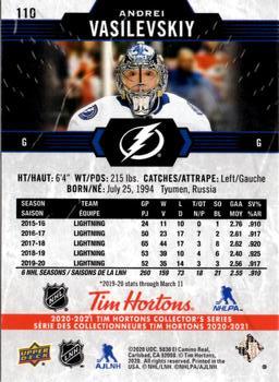 2020-21 Upper Deck Tim Hortons #110 Andrei Vasilevskiy Back