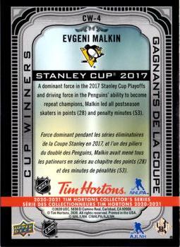 2020-21 Upper Deck Tim Hortons - Cup Winners #CW-4 Evgeni Malkin Back